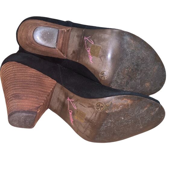 Chinese Laundry, Women's Black Suede Ankle Booties with Gold Ring, US 8, EU 38.5 - Picture 4 of 5
